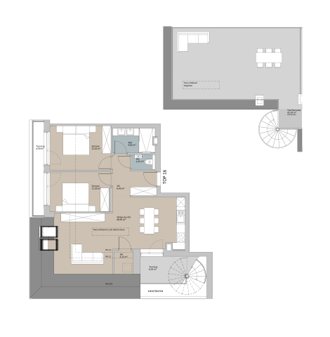 Beispielgrundriss 3-Zimmer-Wohnung "Im Element der Sonne"